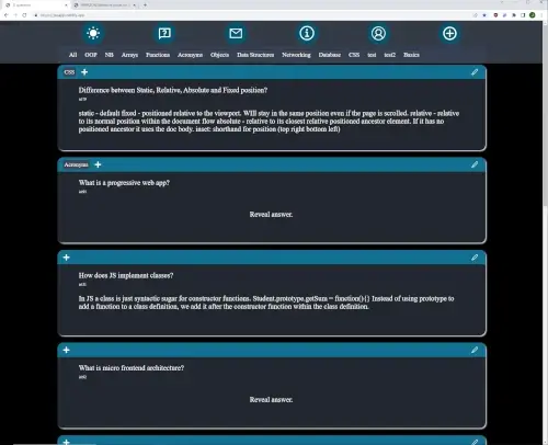 landing page for the coding questions app